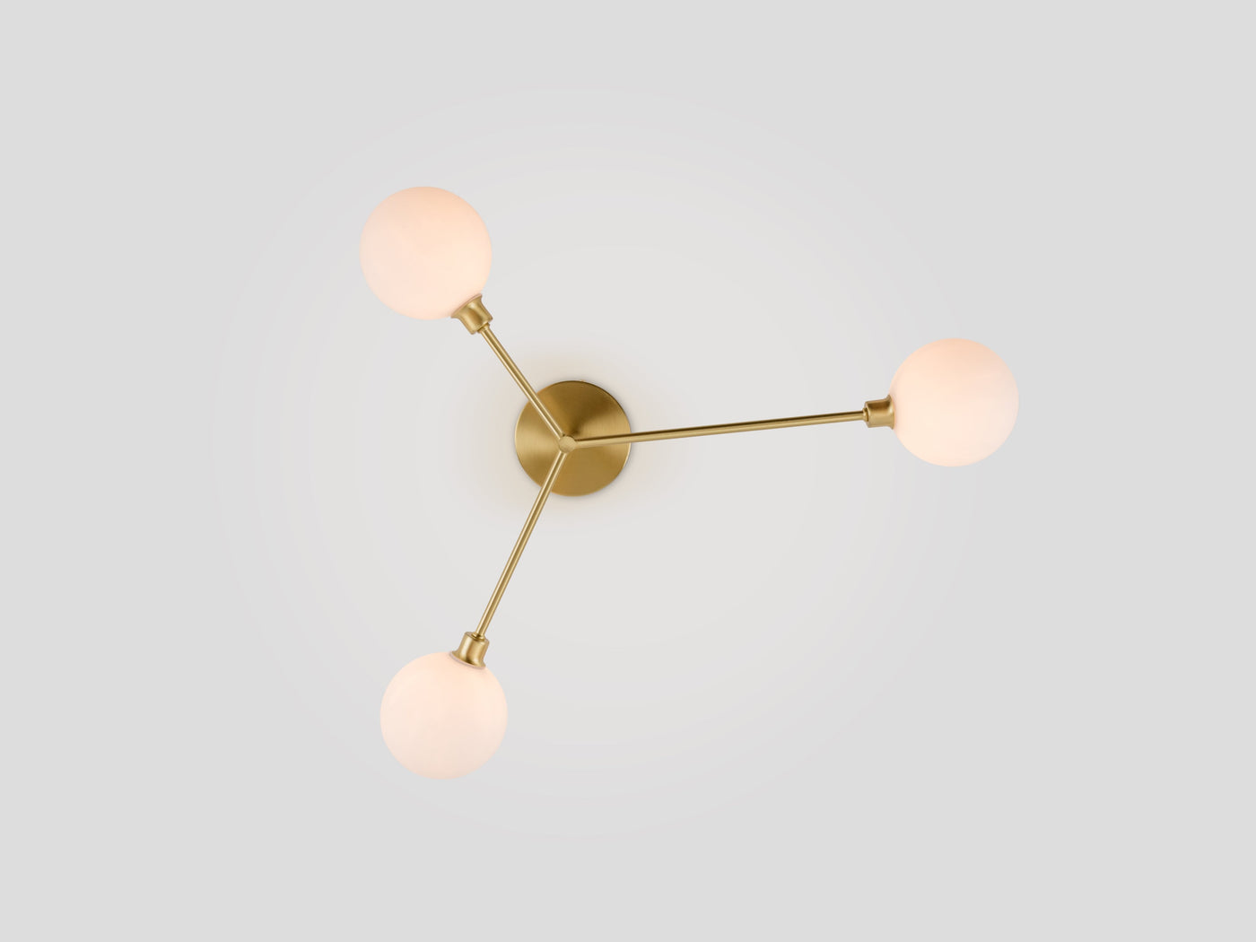 3 light flush ceiling light by houseof. product shot #colour_brass