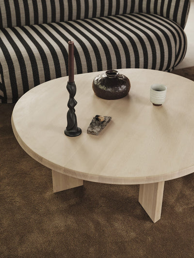 Ferm LVIING Tarn Coffee Table lifestyle ariel #colour_white-oiled-beech