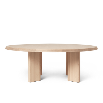 Ferm LVIING Tarn Coffee Table Packshot side view #colour_white-oiled-beech