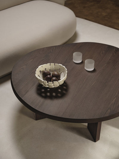 Ferm LVIING Tarn Coffee Table lifestyle ariel #colour_dark-stained-beech