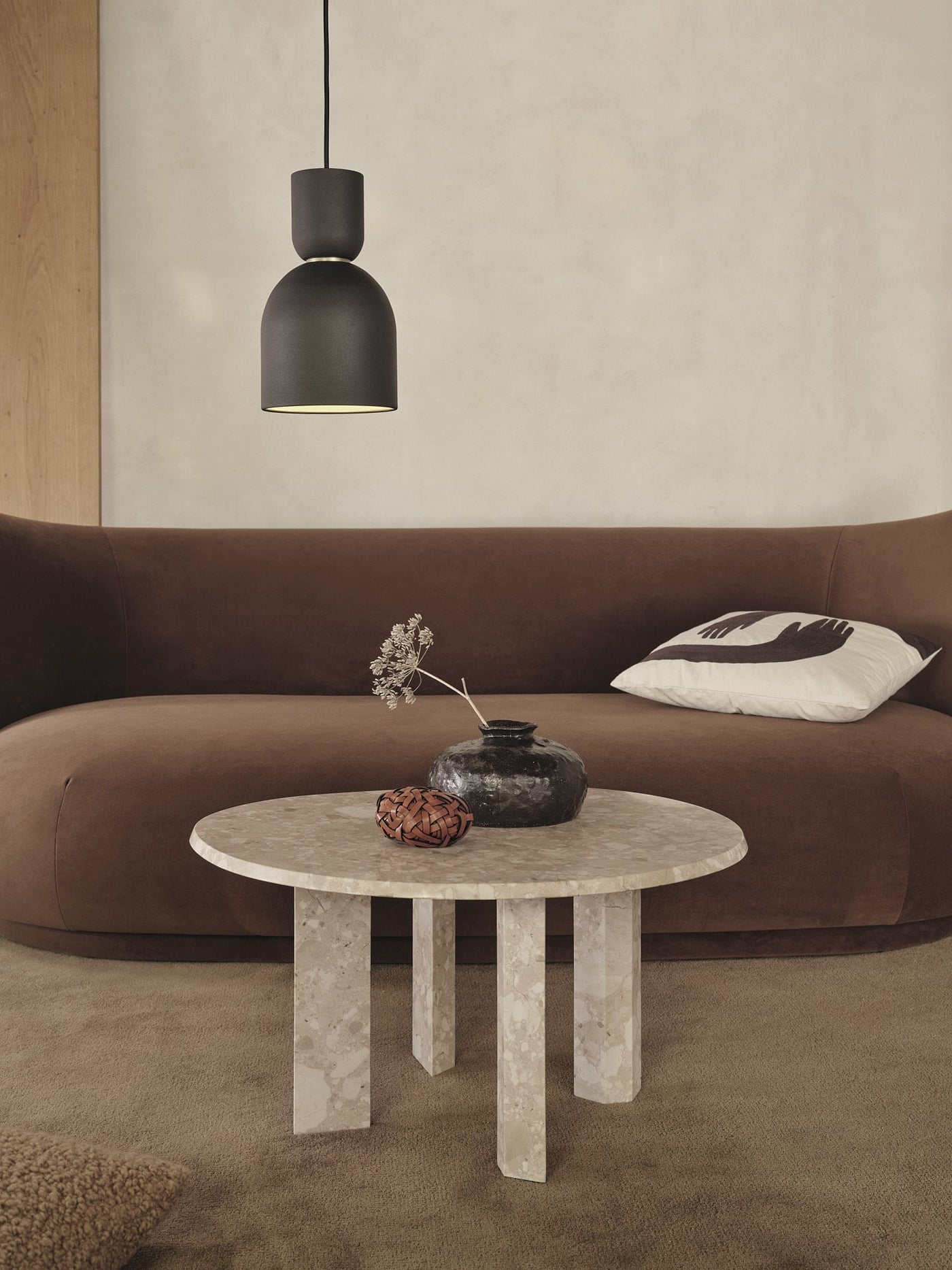 ferm lIVING Taula Coffee Table lifestyle #colour_sand