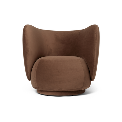 Ferm Living Rico Lounge Chair. Made to order from someday designs. #colour_soft-brown-rich-velvet