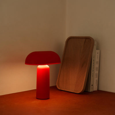 Normann Copenhagen Porta Table Lamp lifestlye. Free UK delivery from someday designs. #colour_bright-red