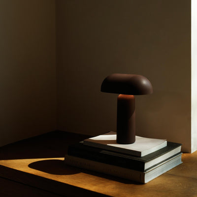 Normann Copenhagen Porta Table Lamp lifestyle shadow. Free UK delivery from someday designs. #colour_brown