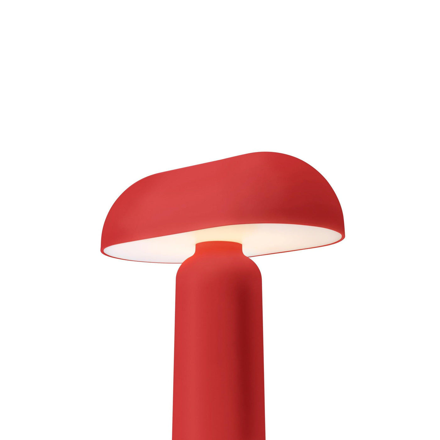 Normann Copenhagen Porta Table Lamp light on. Free UK delivery from someday designs. #colour_bright-red