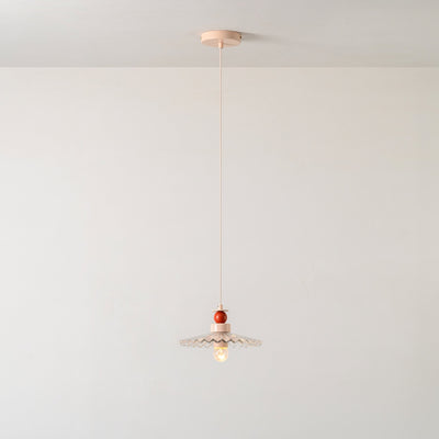 Houseof Ribbed Pendant Ceiling Light designed by Emma Gurner, light on. Available from someday designs.