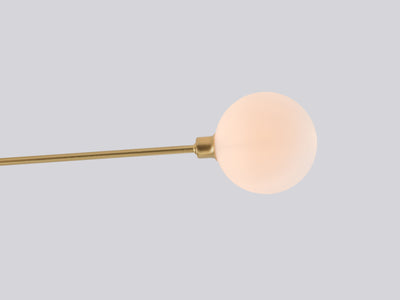 3 light flush ceiling light by houseof. product shot bulb detail #colour_brass