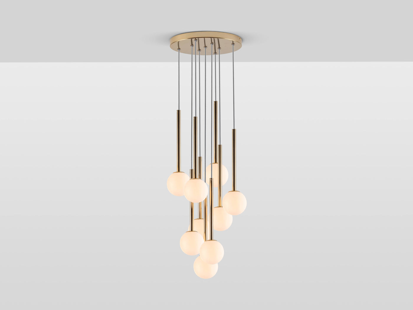 Cluster Ceiling Pendant by Houseof avaialble at someday designs.  Product shot lights on  #colour_brass