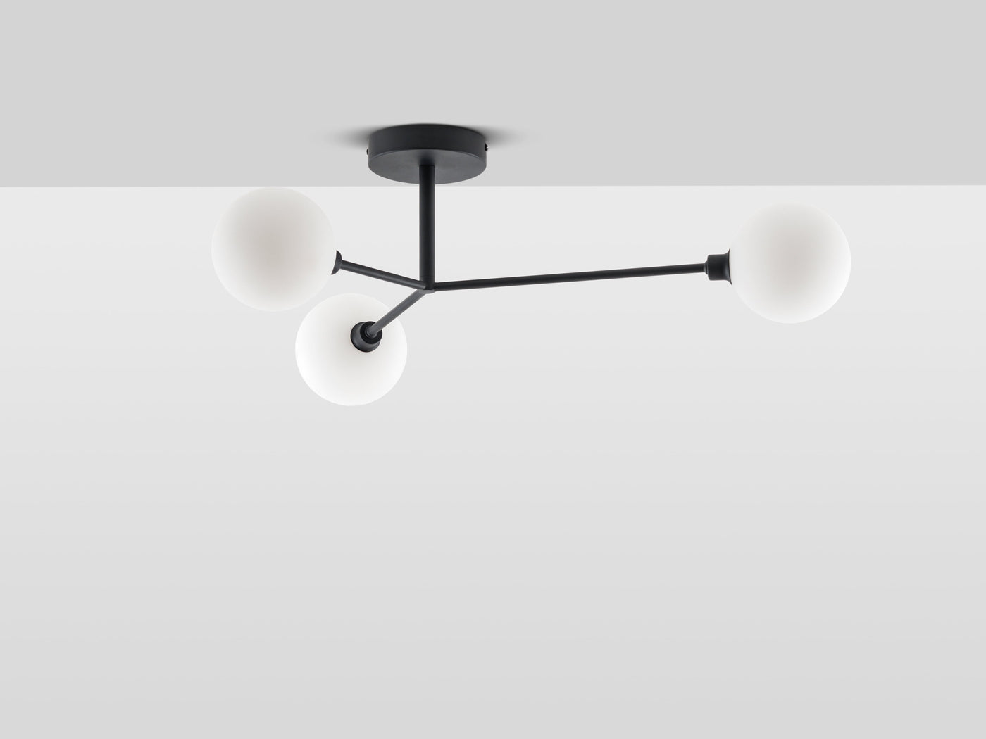 3 light flush ceiling light by houseof. product shot lights off #colour_charcoal-grey