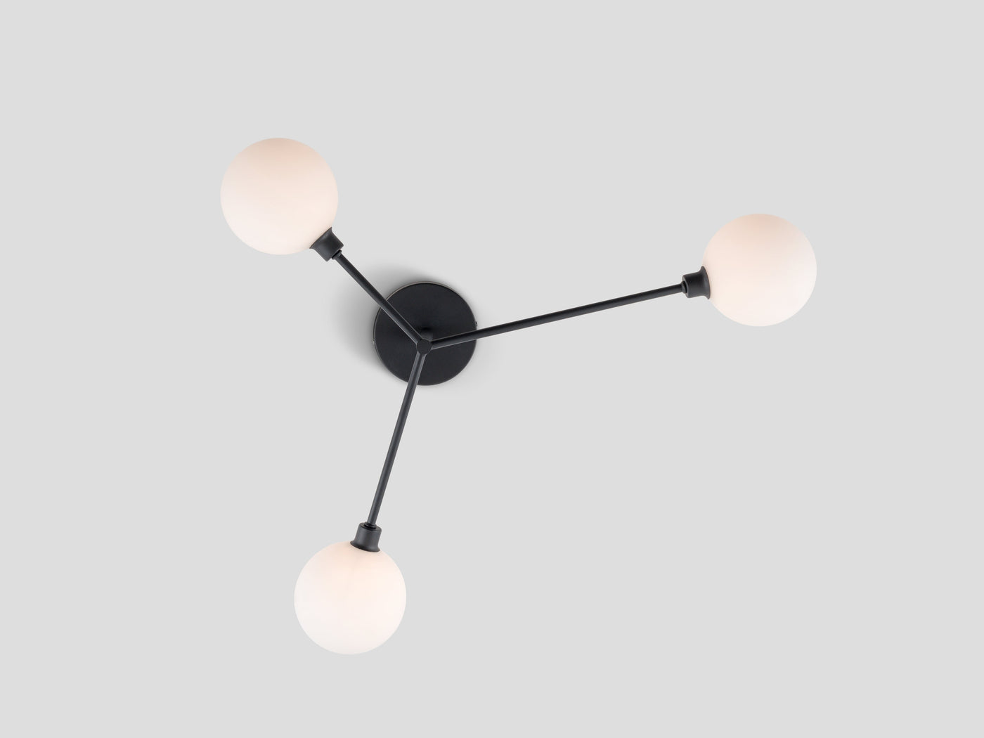 3 light flush ceiling light by houseof. product shot lights on underview #colour_charcoal-grey