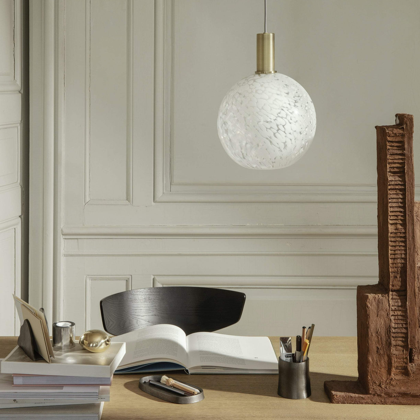 Ferm Living Collect Lighting casca shade sphere milk. Shop online at someday design